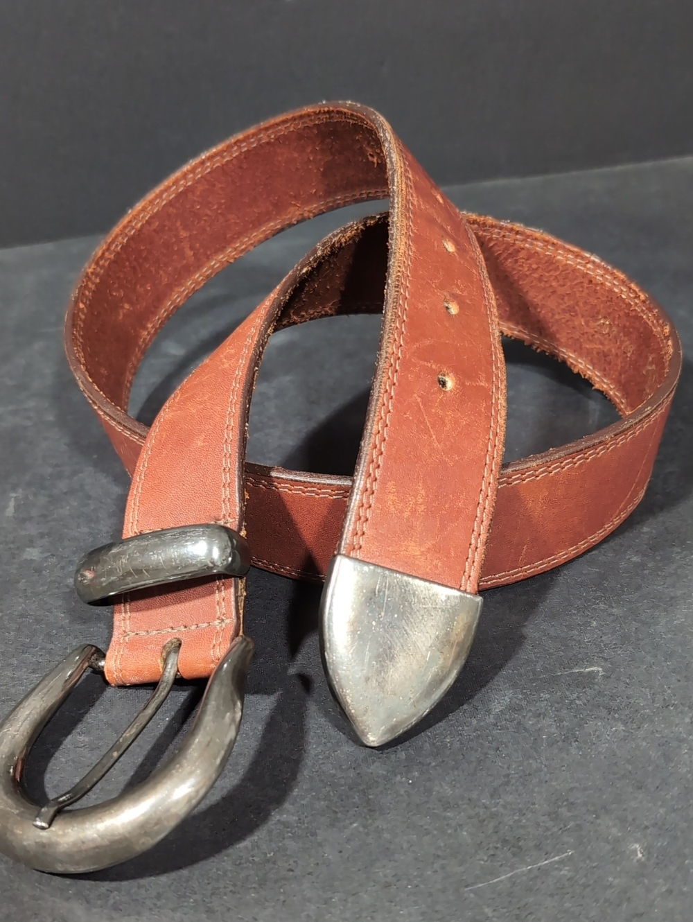 Kudos Made In Canada Men's Brown Leather Western Style Belt.
